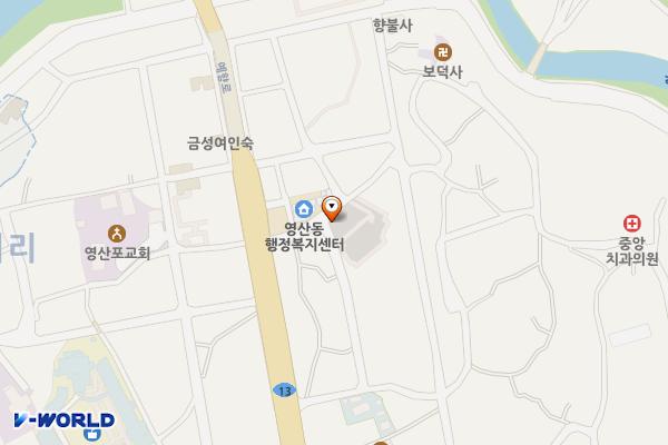 영산동 행정복지센터(나주) 위치 지도 — 전남광주통합특별시 나주시 남교본영길 47-9