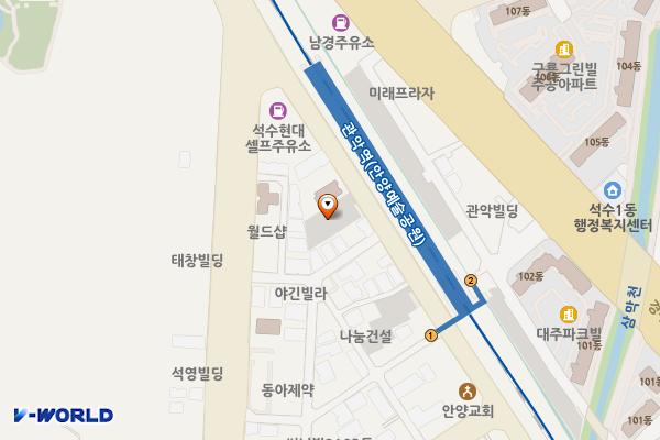 관악역1환승주차장(안양) 위치 지도 — 경기도 안양시 만안구 석수동 259-30