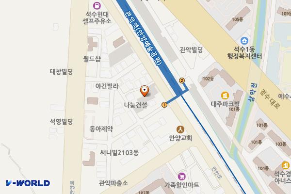 관악역2환승주차장(안양) 위치 지도 — 경기도 안양시 만안구 석수동 262-14
