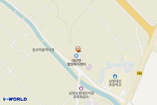 대산면 행정복지센터(남원) 위치 지도 — 전북특별자치도 남원시 대산면 운교1길 26
