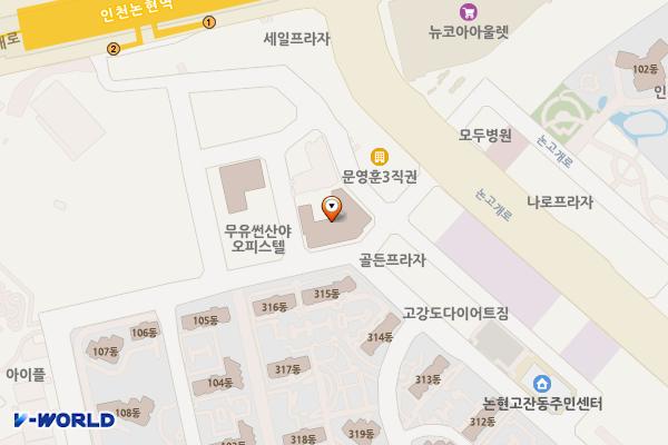 논현시티(인천) 위치 지도 — 인천 남동구 앵고개로847번길 72 (논현동, 논현시티)