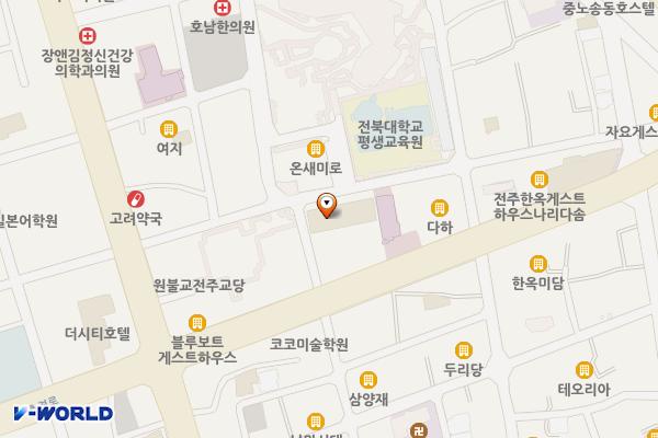 신라스테이전주 위치 지도 — 전북특별자치도 전주시 완산구 현무1길 10