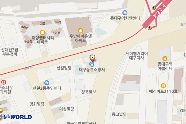 동대구 벤처밸리 위치 지도 — 대구광역시 동구 동대구로 507