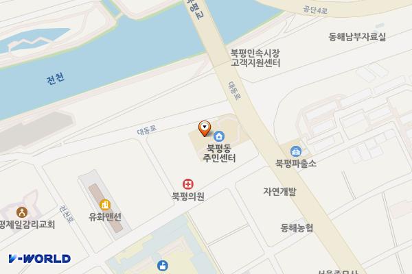 동해시 북평동 행정복지센터 위치 지도 — 강원특별자치도 동해시 대동로 137