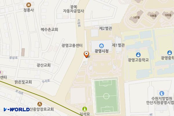 광명시 광명시청 위치 지도 — 경기도 광명시 시청로 20