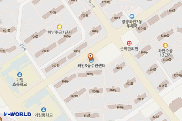 광명시 하안3동 행정복지센터 위치 지도 — 경기도 광명시 금당로 28