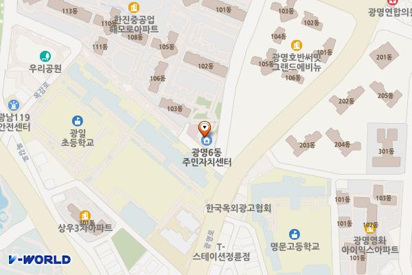 광명시 광명6동 행정복지센터 위치 지도 — 경기도 광명시 광명로791번길 6