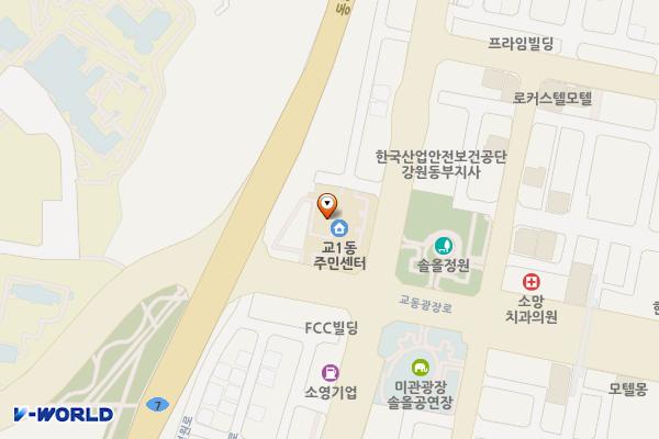 강릉시 교1동 주민센터 위치 지도 — 강원특별자치도 강릉시 하슬라로 173