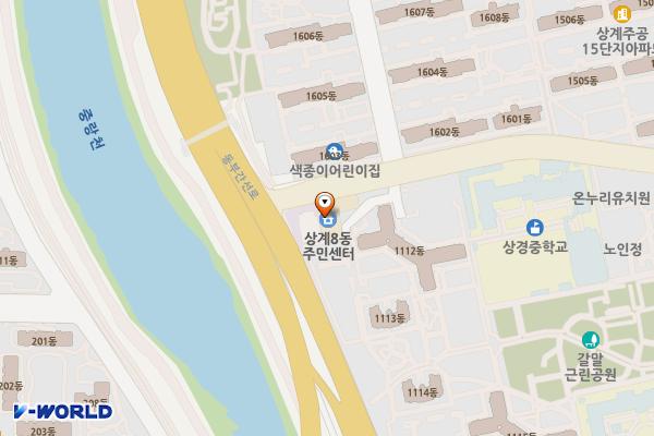서울시 노원구 상계8동주민센터 위치 지도 — 서울특별시 노원구 동일로227길 97