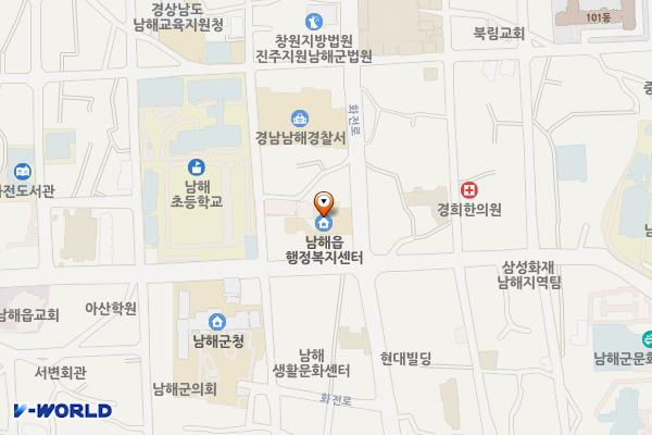 남해군 남해읍사무소 위치 지도 — 경상남도 남해군 남해읍 화전로 81