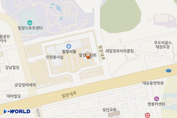 밀양시 밀양시청 위치 지도 — 경상남도 밀양시 밀양대로 2047