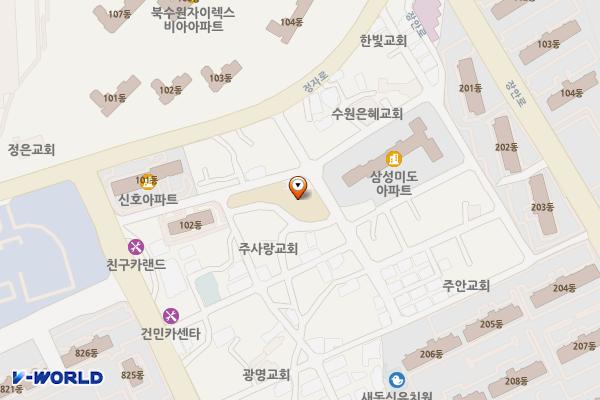 수원시 정자1동 행정복지센터 위치 지도 — 경기도 수원시 장안구 정자로130번길 20