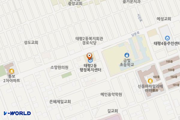 성남시 태평2동 행정복지센터 위치 지도 — 경기도 성남시 수정구 남문로 108