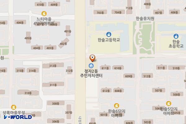 성남시 정자2동 행정복지센터 위치 지도 — 경기도 성남시 분당구 내정로 66