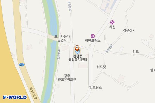 하남시 천현동 행정복지센터 위치 지도 — 경기도 하남시 검단남로 48