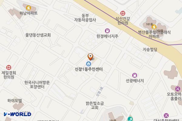하남시 신장1동 행정복지센터 위치 지도 — 경기도 하남시 신장1로27번길 13