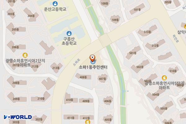광명시 소하1동 행정복지센터 위치 지도 — 경기도 광명시 소하로 25