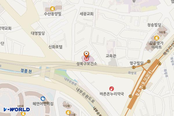 서울시 성북구 보건소 위치 지도 — 서울특별시 성북구 화랑로 63