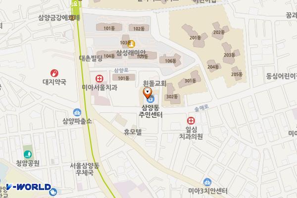 서울시 삼양동 주민센터 위치 지도 — 서울특별시 강북구 솔매로 69