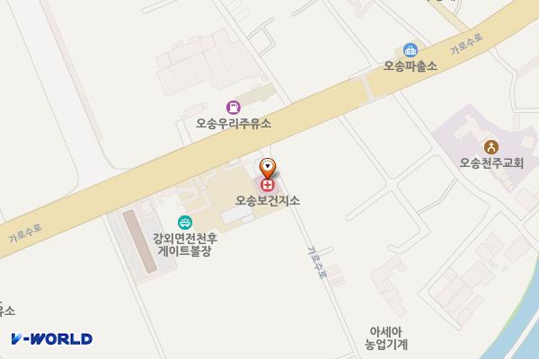 청주시 오송읍사무소 위치 지도 — 충청북도 청주시 흥덕구 오송읍 가로수로 174 