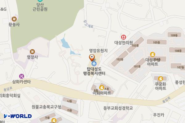 청주시 탑대성동행정복지센터 위치 지도 — 충청북도 청주시 상당구 당산로 9