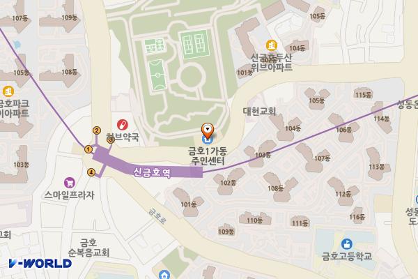 서울시 금호1가동 주민센터 위치 지도 — 서울특별시 성동구 행당로 15 