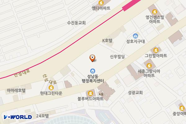 성남시 성남동 행정복지센터 위치 지도 — 경기도  성남시 중원구 광명로 89