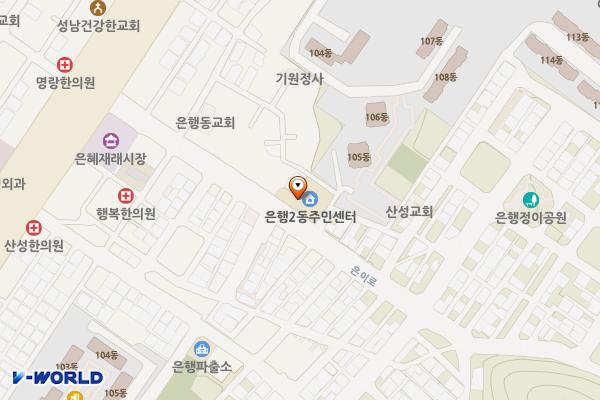 성남시 은행2동 행정복지센터 위치 지도 — 경기도 성남시 중원구 은이로 21