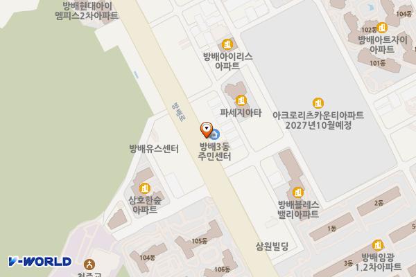 서울시 서초구 방배3동주민센터 위치 지도 — 서울특별시 서초구 방배로 40