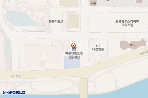 대전시 유성구 연구개발특구진흥재단 위치 지도 — 대전광역시 유성구 엑스포로 123번길 27-5