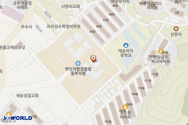 부산지방법원동부지원 위치 지도 — 부산광역시 해운대구 재반로112번길 20