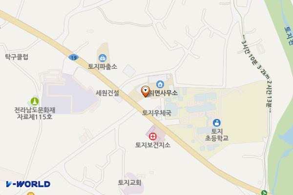 구례군 토지면사무소 위치 지도 — 전남광주통합특별시 구례군 토지면 섬진강대로 5040 (구산리, 토지면사무소)
