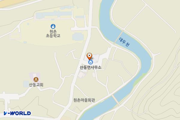 구례군 산동면사무소 위치 지도 — 전남광주통합특별시 구례군 산동면 원촌길 114 (원촌리, 산동면사무소)