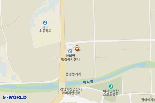마리면사무소 위치 지도 — 경상남도 거창군 마리면 빼재로 18 (말흘리, 마리면사무소)