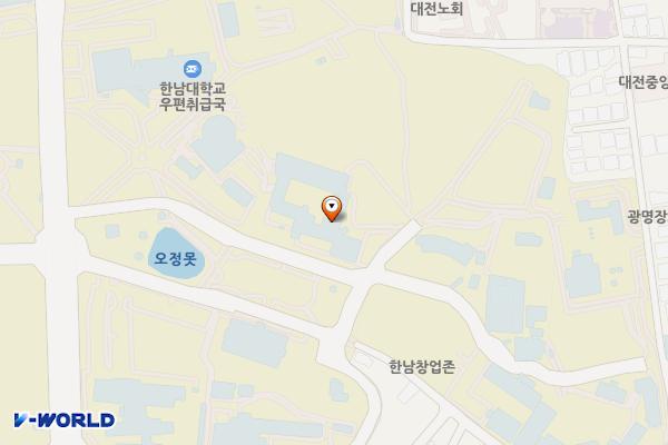 한남대학교 위치 지도 — 대전광역시 대덕구 한남로 70 (오정동, 한남대학교)