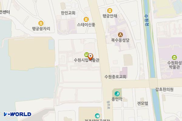 경기 수원시 수원시립미술관 위치 지도 — 경기도 수원시 팔달구 정조로 833 (신풍동)