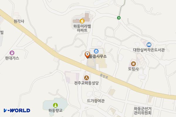 하동읍사무소 위치 지도 — 경상남도 하동군 하동읍 중앙로 70 (읍내리, 하동읍사무소)