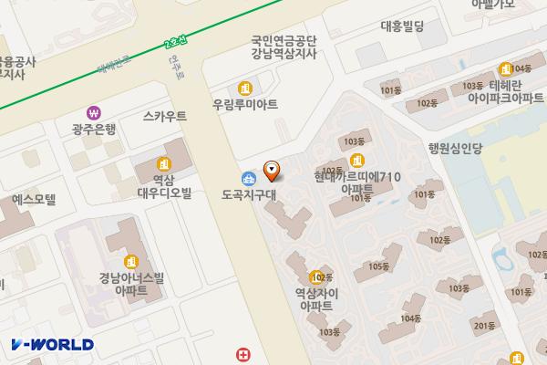 역삼자이아파트 위치 지도 — 서울특별시 강남구 언주로 420 (역삼동, 역삼자이아파트) 101동~103동
