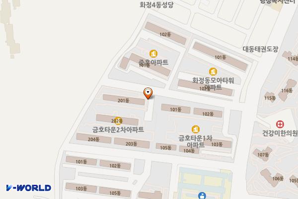 화정금호2차아파트 위치 지도 — 전남광주통합특별시 서구 염화로57번길 19 (화정동, 금호2차아파트)
