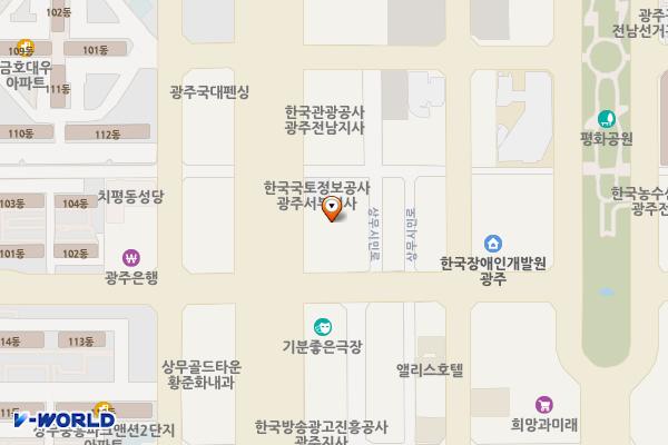 보문복지재단 위치 지도 — 전남광주통합특별시 서구 상무중앙로 98 (치평동)