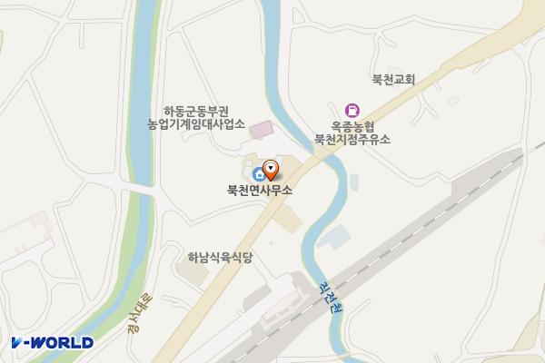 하동북천면사무소 위치 지도 — 경상남도 하동군 북천면 경서대로 2451 (직전리     북천면사무소)