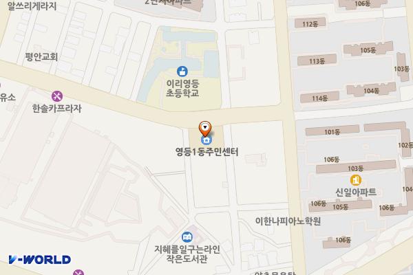 영등1동행정복지센터 위치 지도 — 전북특별자치도 익산시 고봉로18길 34