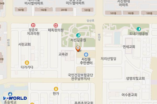 서신복합문화센터 위치 지도 — 전북특별자치도 전주시 완산구 서신천변14길 10 (서신동     서신복합문화센터)