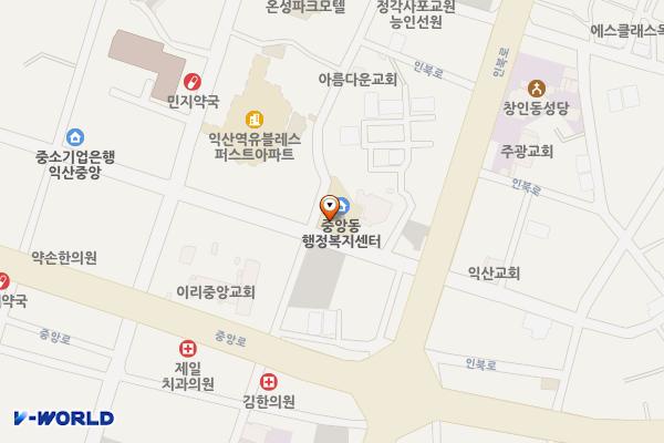익산중앙동행정복지센터 위치 지도 — 전북특별자치도 익산시 익산대로16길 47
