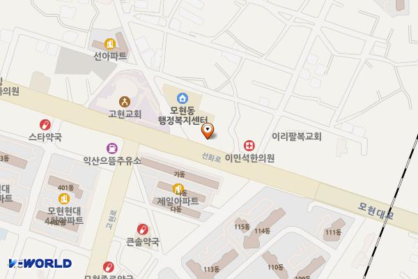 모현동행정복지센터 위치 지도 — 전북특별자치도 익산시 선화로 133