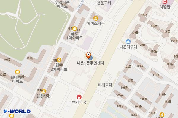 나운1동행정복지센터 위치 지도 — 전북특별자치도 군산시 신설3길 3