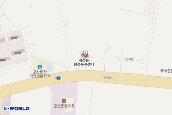 개정동행정복지센터 위치 지도 — 전북특별자치도 군산시 번영로 339-5