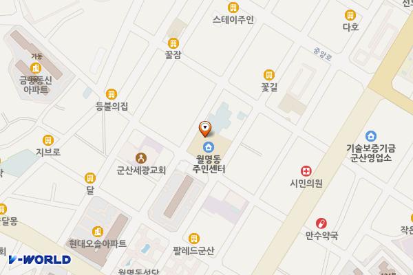 군산시 월명동행정복지센터 위치 지도 — 전북특별자치도 군산시 구영6길 51
