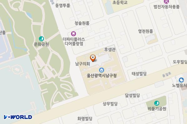 울산광역시남구청 위치 지도 — 울산광역시 남구 돋질로 233 (달동, 울산광역시남구청)