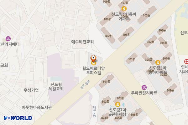 서울시 구로구 신도림월드오피스텔 위치 지도 — 서울특별시 구로구 신도림로 65